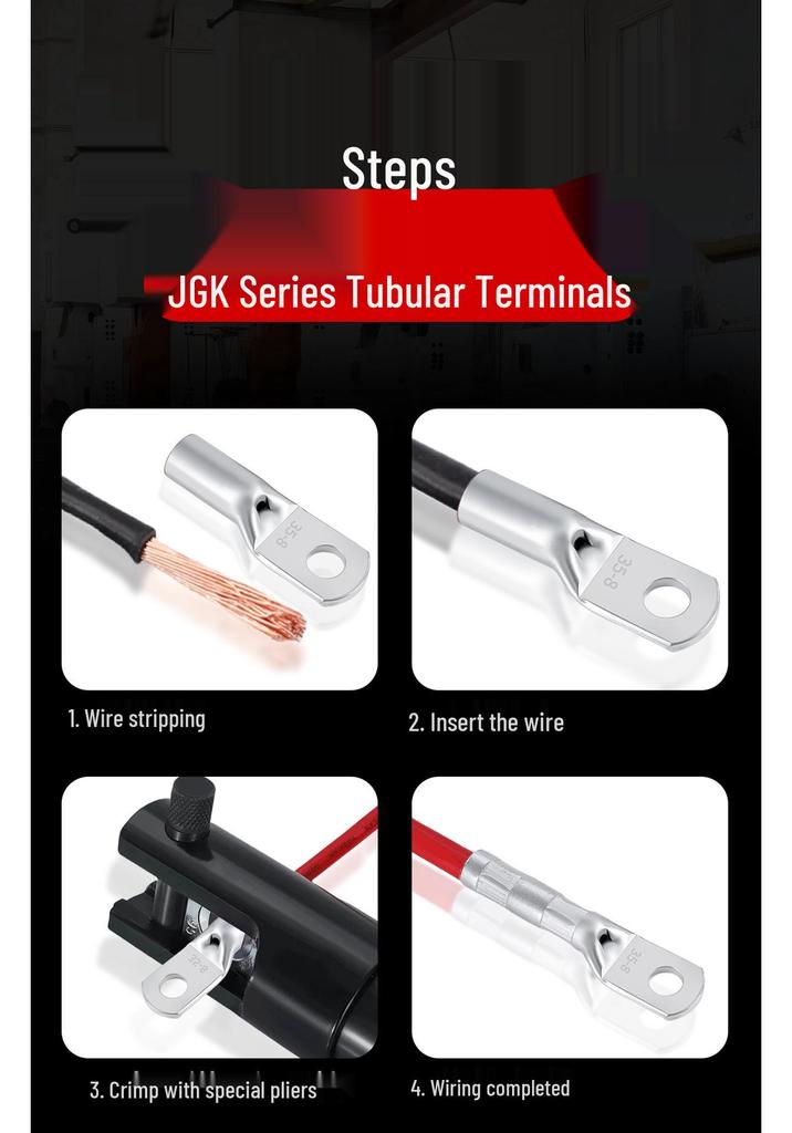 Huaxi Technology Red Copper JGK10-6 Marine Terminal Block - Cold-Pressed Crimp Ring