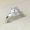 Classy Platinum Colored Wedding Ring For Women With Square Zircon Gem