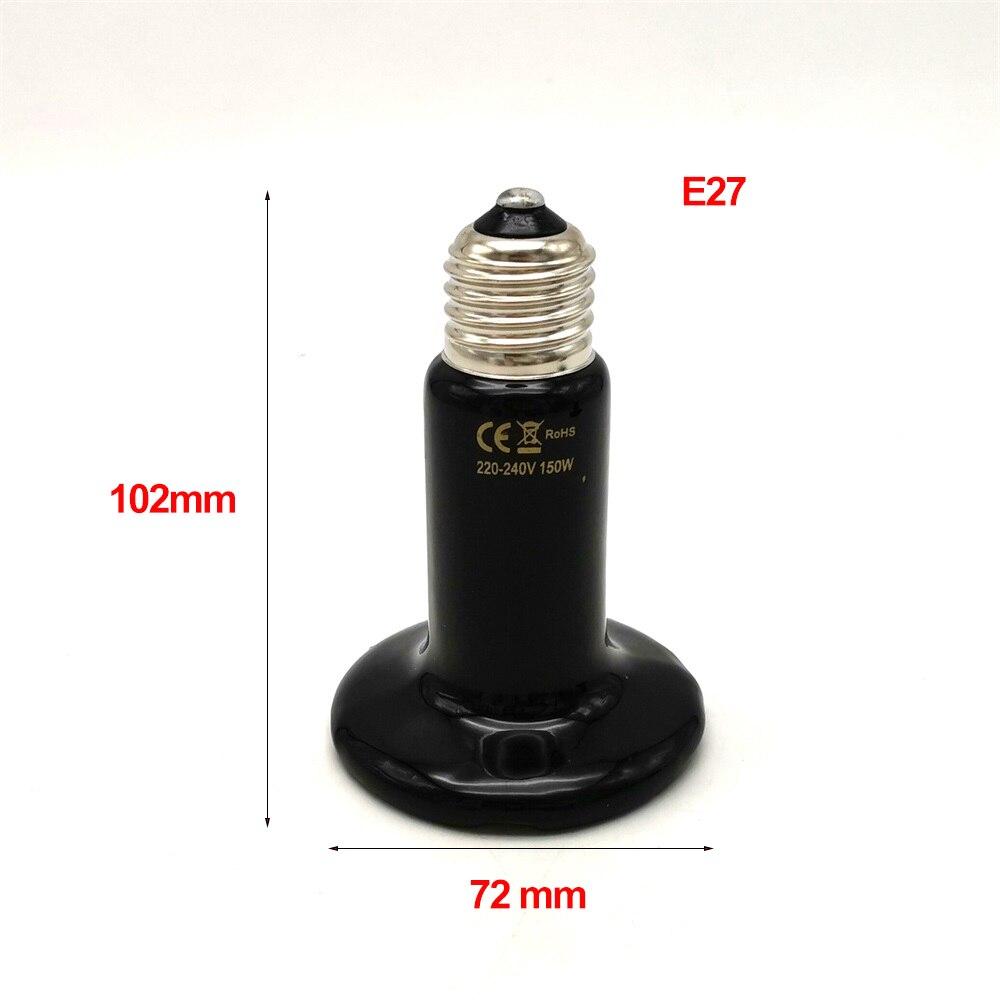 Reptile Lamp Pet Heating Light 110V 220V Infrared Ceramic Emitter Heat Light Bulb Pet Brooder Chickens 25/50/75/100/150/200W Pet Brooder Lamp