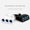 Car Cigarette Lighter One To Three Power Distributor, 60W Multifunctional Car Charger Dual USB Car Phone Charger Usb Hub