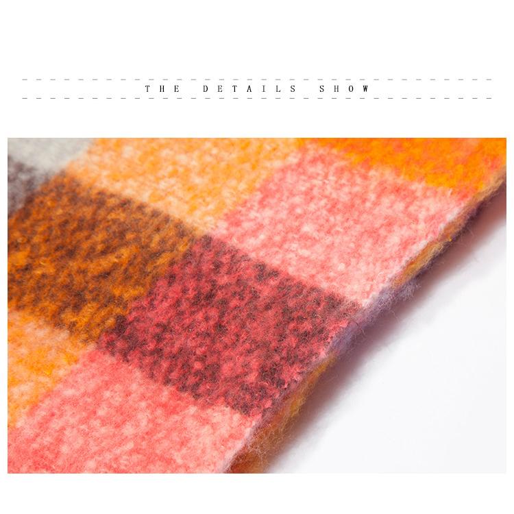 Осенне-зимний толстый клетчатый шарф с кисточками, женская шаль