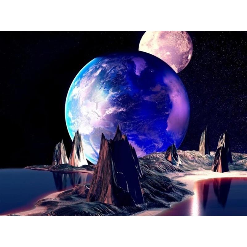 5D DIY Diamond Painting Beautiful Planet Cross Stitch Kit Mosaic Diamond Embroidery Rose Full Round/Square Drill Home Decoration