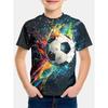 Children's T-shirt Baby Boys Clothing Kids Soccer Color Splash Clothes T-shirty Top Shirts Tops Short Sleeve Korean Boy Shirt