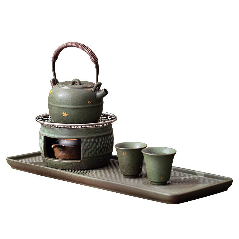 New Chinese style beam pot warm tea stove Kung Fu tea set small household tea stove candle heating insulation base