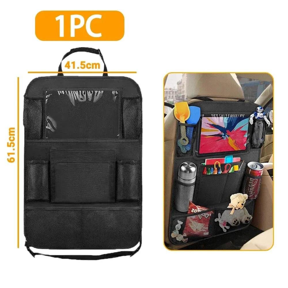 Car Seat Back Organizer Dirt Resistant Oxford Multi-Pocket Storage Bag with Tablet Holder Protector for Kids SUV Car Accessories