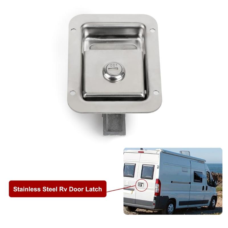 Защелки для ручек ящика для инструментов прицепа из нержавеющей стали с замком Полированные защелки для ящика для инструментов Замок с лепестками 4,7x4 дюйма с 2 ключами