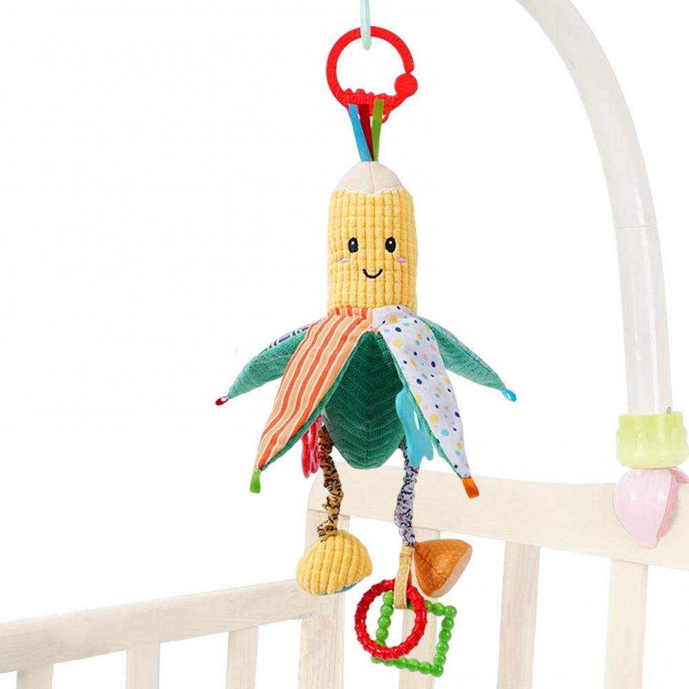 Коляска-погремушка, кукуруза, банан, плюшевая подвесная детская кроватка, кровать, кольцо для активности, колокольчик с морщинками, скрипучий и прорезыватель, автокресло, игрушки для детей 0-12 месяцев