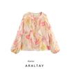Araltay New Western Style Women Clothes Versitile Fashion Casual Flower Print Translucent Shirts 8652111