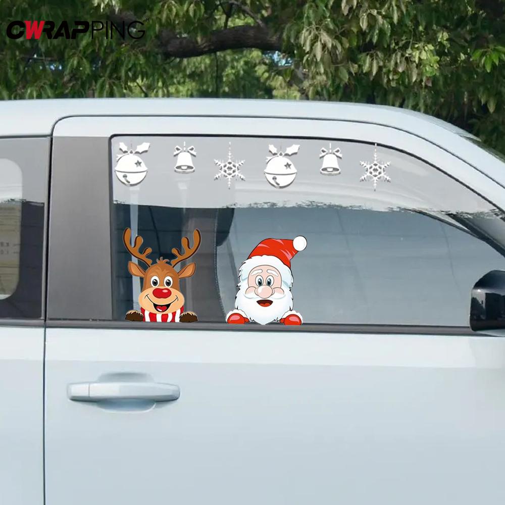 Рождественская наклейка из винила с оленем для мотоцикла, Аксессуары для мотоцикла, Наклейки для автомобиля и мотоцикла, Наклейки для электросамоката