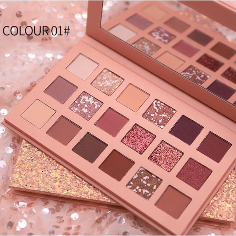 Красота Макияж Пустыня Роза Палитра теней для век 18 цветов Водостойкие долговечные блестящие тени для век
