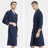 Мужской весенне-осенний халат однотонный ночной халат длиной до колена мягкий домашний халат для отдыха пижама для пар