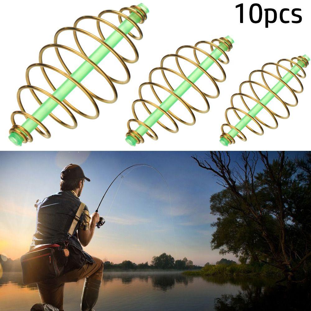 High Quality Olive Method Leader Spring Lure Hanging Tackle Fishing Bait Stainless Steel Feeder