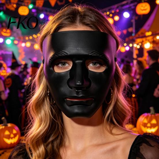 Halloween Mask for Hip Hop Dance Performance, Durable Hard Plastic Ghost Simple Design Face Cosplay, Breathable Unisex Prop Stage Shows