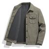 Men's Lapel Fashion Casual Plaid Leather Jacket New Trend Versatile Jacket Houndstooth Coat for Men