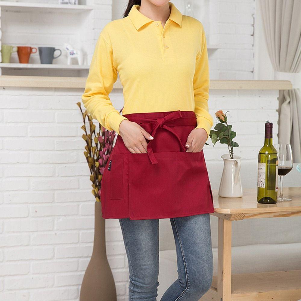 Dacron Half Apron Waterproof Waist Aprons New Short Half Waist Apron  Women Men