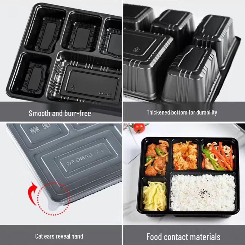 Juxin Disposable 5-Compartment Meal Prep Containers