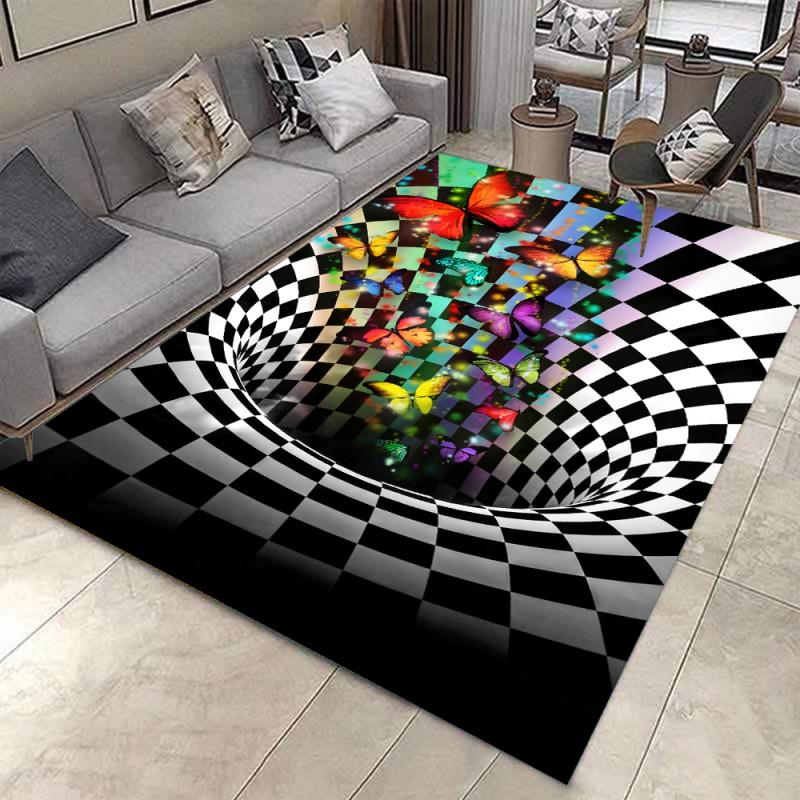 Ковры с абстрактным принтом 3D Vortex, нескользящие фланелевые ковры для дома, гостиной, спальни, кухни, пригодные для машинной стирки