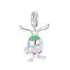 925 Silver The Easter egg pendant can be opened Rabbit Charms Bead Fit Pan Bracelets Women DIY Fine Jewelry Party Gift