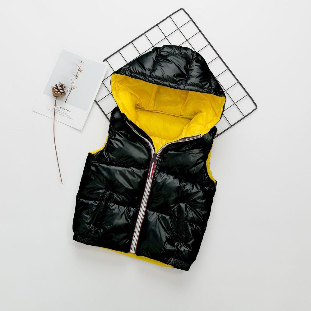 Детский жилет для мальчиков и девочек, ветрозащитный, водонепроницаемый, с капюшоном, детская куртка, детская верхняя одежда, зимние пальто, теплая хлопковая детская одежда