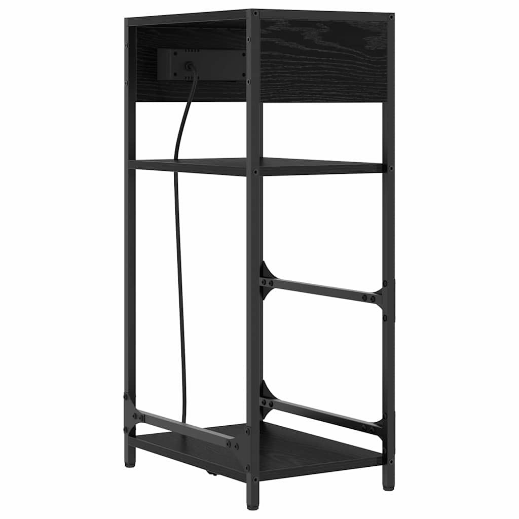 Nightstand Black Oak Look 40 x 27 x 76 cm Engineered Wood