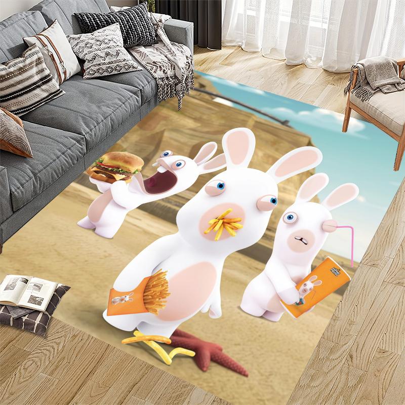 Rabbid Home Sofa Decoration for Living Room & Bedroom, Non‑Slip Play Flannel Floor Mat for Game Room