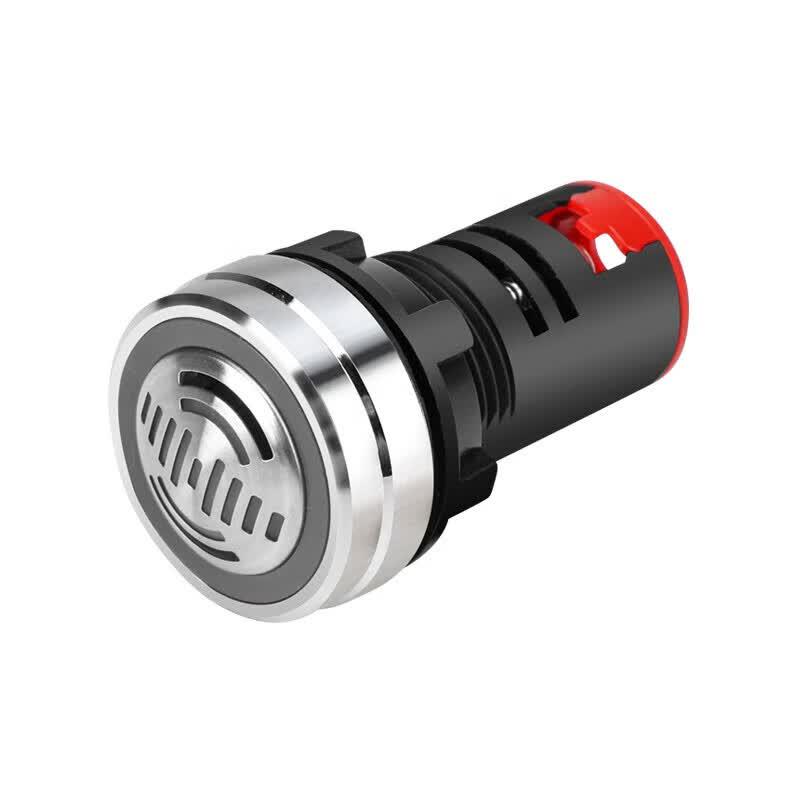 HUNJUN 22mm Red LED Active Metal Buzzer Alarm