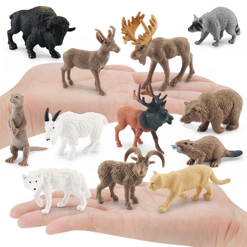 Authentic Pvc Forest Animal Figurine Collection Featuring Raccoon Moose And Otter