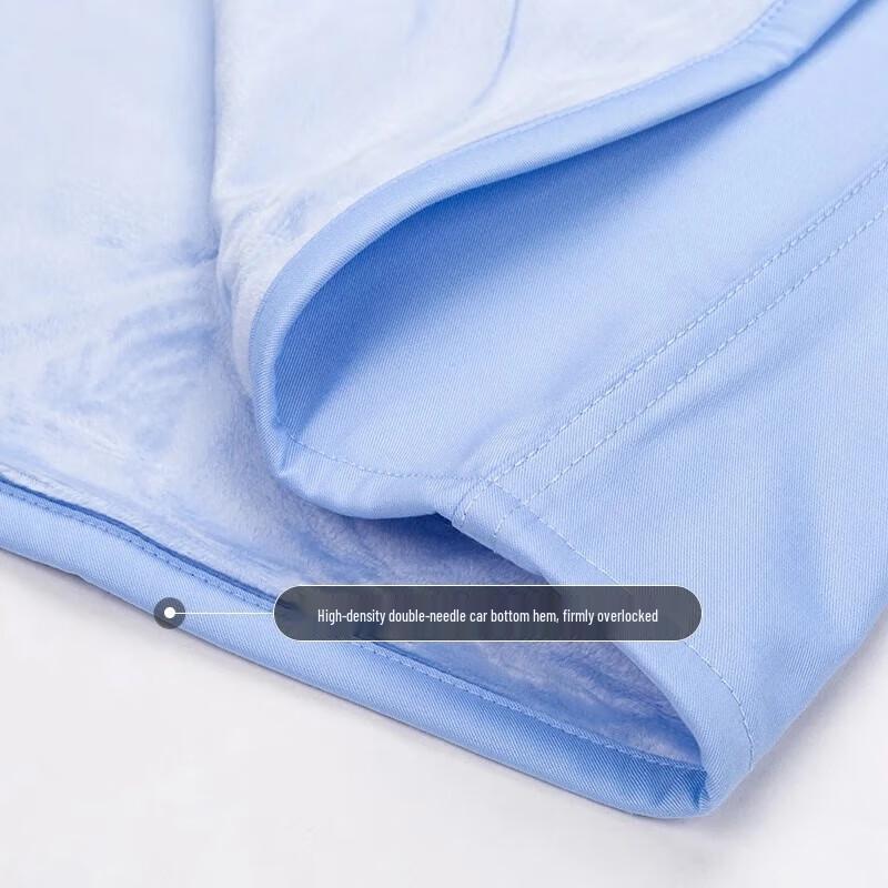 SHANSHAN Men's 50-Count Plush Lined Autumn/Winter Long-Sleeve Business Casual Shirt