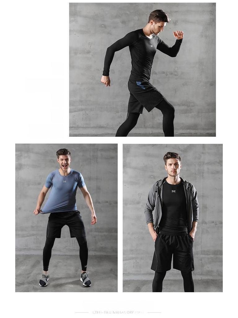 Мужские весенне-летние фитнес-тайтсы и спортивный костюм 2021 года для бега, тренажерного зала и баскетбола