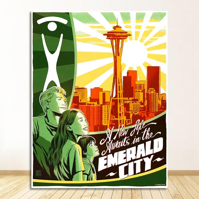 Дорожные картины на холсте, винтажные настенные крафт-плакаты с покрытием, наклейки на стену, домашний декор, подарок, Соединенные Штаты, Сиэтл, город Вашингтон