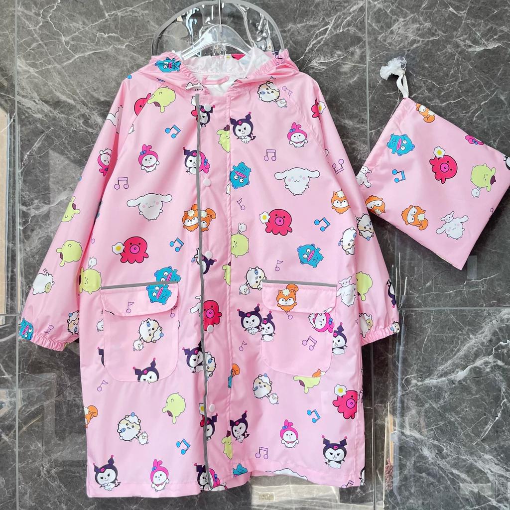 2026 New Model Children's Snoopy Lightweight Breathable Quick-Dry Portable Student Extended Family Soft Raincoat for Heavy Rain Protection