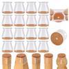 VIUME Chair Leg Noise and Scratch Felt Sheets with Compatible with Round and Square Set of 16 Covers, Silicone, Clear, Prevention, Refills, Legs,