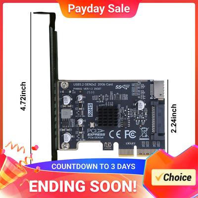 Адаптер передней панели на чипе ASM3242 PCI Express X4 на Type E USB 3.2 GEN2 20 Гбит Плата-удлинитель для передней панели настольного ПК TYPE C
