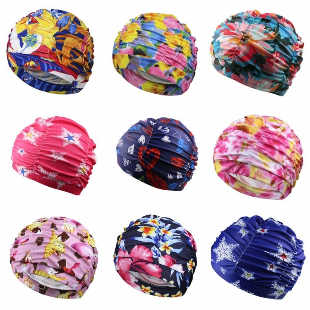Быстросохнущая шапочка для плавания оверсайз с принтом, шапочка для купания, шапочка для плавания в горячем источнике, плавание