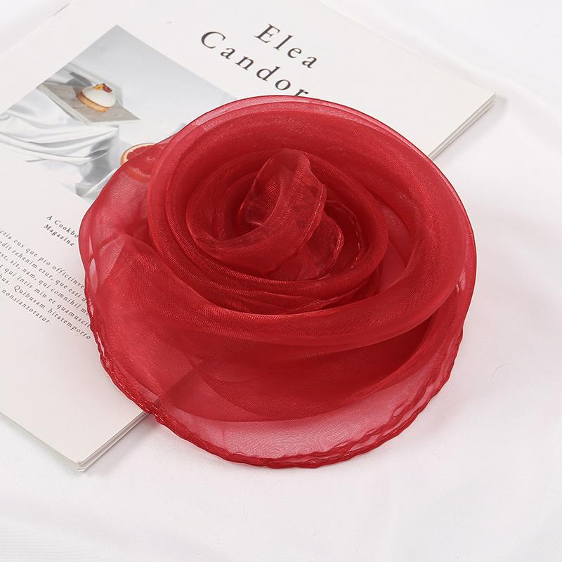 Performing Dance Scarves Square Scarves Music Teaching Aids Candy Colored Solid Color Scarves