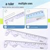 Multifunctional 20cm Transparent Ruler: Straight & Wavy Line Grid for School