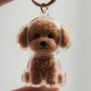 Yousheng Dog Hair Collector Keychain Dog Shape Charm Keychain Memorial Storage Box Transparent Pet Fur Keepsake Capsule Memorial Gift for Pet Lovers