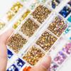1Box Mix Sizes Ss6-ss20 Glass Non Hot Fix Rhinestone Flat Back Crystal Stone Strass Glitters Nail Diamond For DIY Garment