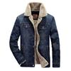 Мужская джинсовая куртка с меховым воротником на подкладке зимняя теплая повседневная джинсовая куртка M-6xl