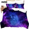 Galaxy Duvet Cover Full Size for Girls Boys Teens Kid Starry Sky Cosmos Comforter Cover Soft Microfiber Zipper Blue Purple Decor