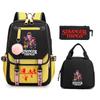 Модный Детский Рюкзак Stranger Things Комбинация Три Предмета Универсальный Для Мальчиков и Девочек Студенческая Школьная Сумка
