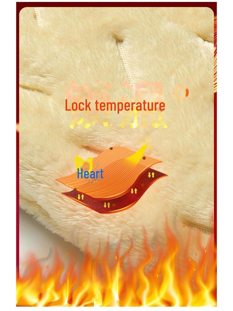 Men's Lambskin Velvet-Lined Thick Warm Casual Pants for Elderly - Cold-Proof Sportswear, Large Size.