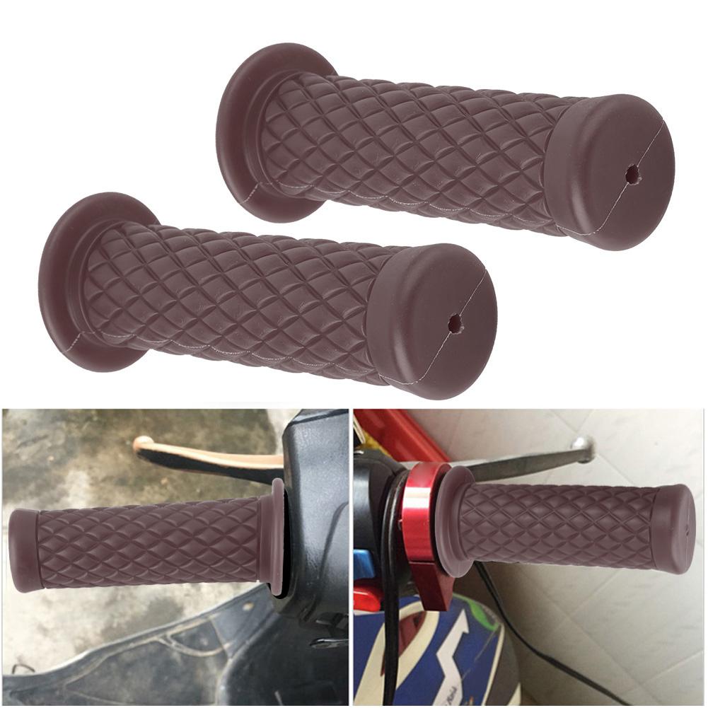 2 шт 22 мм TPU мотоциклетный руль ручки аксессуары(коричневый)