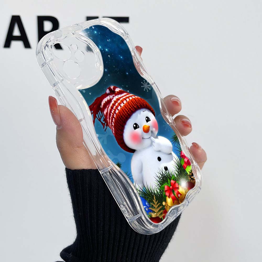 Samsung A24 для iPhone 15 Xiaomi Poco X5 Redmi 13c Чехлы для телефонов Huawei Honor 90 A7 Merry Christmas Bear Deer art милый эксклюзивный кремовый узор Мягкий чехол