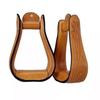 Ridex Western Stirrups Saddle Tack Floral Handmade Tooled Leather Covered Pair .