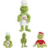 Grinch Christmas Chefs Dress Up Plush Toys Stuffed Dolls Kids Gift Soft Cuddly