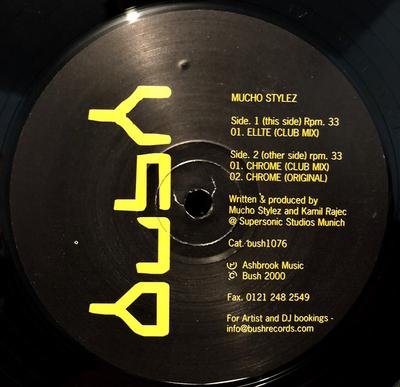 12-дюймовая пластинка MUCHO STYLEZ - Elite BUSH1076 Bush 2000 UK Танцевальная и Электронная Б/У