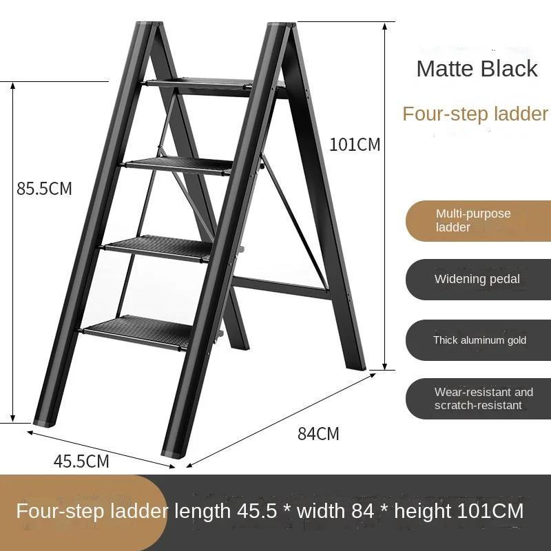 3 Step Ladder Lightweight Folding Step Stool Stepladders Storage Shelf Rack With Anti-Slip Wide Pedal For Home and Kitchen