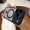 Матовый Полупрозрачный Магнитный Чехол Для Телефона Для iPhone 17 Air 16 16e 15 14 13 12 Pro Max Plus Magsafe Беспроводная Зарядка Жесткая Крышка Линзы