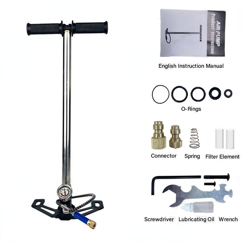 Новый 3-ступенчатый ручной насос высокого давления из нержавеющей стали, воздушный насос PCP 300 бар, оборудование для накачивания на открытом воздухе, дайвинга